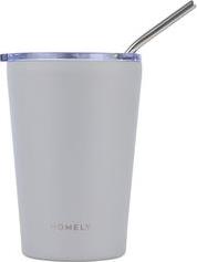 HOMELY ΘΕΡΜΟΣ MUG 400ML PEBBLE GRAY 01-32630 ESTIA