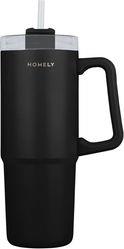 HOMELY ΘΕΡΜΟΣ STRAW TUMBLER 900ML MIDNIGHT BLACK 01-34498 ESTIA