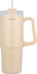 HOMELY ΘΕΡΜΟΣ STRAW TUMBLER 900ML SANDSTONE 01-34504 ESTIA