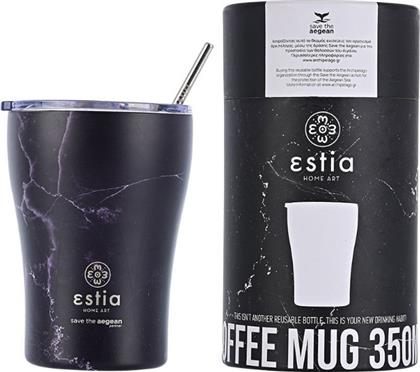 INSULATED COFFEE MUG SAVE THE AEGEAN 350ML PENTELICA BLACK 01-16913 ΜΑΥΡΟ ESTIA