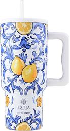 ΚΟΥΠΑ ΘΕΡΜΟΣ ΜΕ ΛΑΒΗ & ΚΑΛΑΜΑΚΙ 900ML SAVE THE AEGEAN TUMBLER AMALFI COAST 01-34832 ESTIA