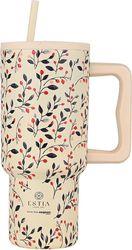 ΘΕΡΜΟΣ STRAW TUMBLER XL SAVE THE AEGEAN 900ML BLOOM BEIGE 01-35181 ESTIA