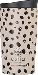 ΘΕΡΜΟΣ TRAVEL MUG SAVE THE AEGEAN 350ML LEOPARD TAUPE 01-25663 ESTIA