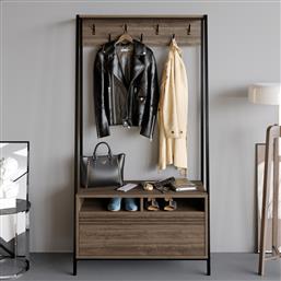 ΕΠΙΠΛΟ ΕΙΣΟΔΟΥ DEVIN - WALNUT, BLACK 788DEC4018 (94X180X35,3) ΑΙΘΡΙΟ