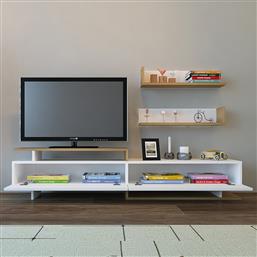 ΕΠΙΠΛΟ ΤΗΛΕΟΡΑΣΗΣ AYAZ - WHITE, TEAK 788DEC3031 (180X40X37,4) ΑΙΘΡΙΟ