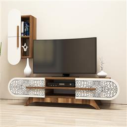 ΕΠΙΠΛΟ ΤΗΛΕΟΡΑΣΗΣ DEFNE - WALNUT, CREAM 845HCT3023 (145X37X35) ΑΙΘΡΙΟ