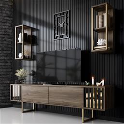 ΕΠΙΠΛΟ ΤΗΛΕΟΡΑΣΗΣ GOLD LINE - WALNUT, BLACK 618BLY1147 (180X18X30) ΑΙΘΡΙΟ