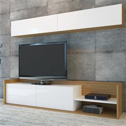 ΕΠΙΠΛΟ ΤΗΛΕΟΡΑΣΗΣ KALE - TEAK, WHITE 788DEC3047 (180X40X37,3) ΑΙΘΡΙΟ