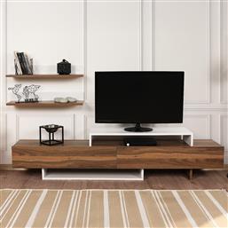 ΕΠΙΠΛΟ ΤΗΛΕΟΡΑΣΗΣ NIRVANA - WHITE, TEAK 756FRN3041 (180X41,7X29,5) ΑΙΘΡΙΟ