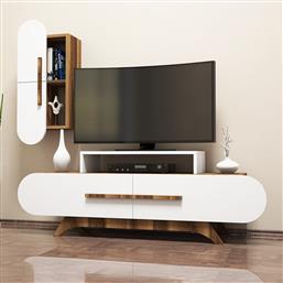 ΕΠΙΠΛΟ ΤΗΛΕΟΡΑΣΗΣ ROSE S - WALNUT, WHITE 845HCT3053 (145X49,8X36,8) ΑΙΘΡΙΟ
