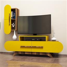 ΕΠΙΠΛΟ ΤΗΛΕΟΡΑΣΗΣ ROSE S - WALNUT, YELLOW 845HCT3055 (145X49,8X36,8) ΑΙΘΡΙΟ