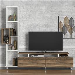 ΕΠΙΠΛΟ ΤΗΛΕΟΡΑΣΗΣ TULIP - WHITE, WALNUT 745DCD3012 (160X166,7X29,5) ΑΙΘΡΙΟ