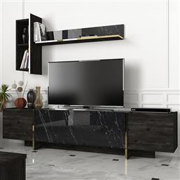 ΕΠΙΠΛΟ ΤΗΛΕΟΡΑΣΗΣ VEYRON - BLACK, GOLD 804TRH3051 (180X45X32,3) ΑΙΘΡΙΟ