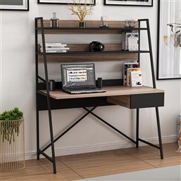 ΓΡΑΦΕΙΟ ARTE - WALNUT, BLACK 506MNR3337 124X150X55 CM ΑΙΘΡΙΟ
