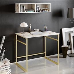 ΓΡΑΦΕΙΟ GAMA - WHITE, GOLD 541HDL1108 90X75X60 CM ΑΙΘΡΙΟ