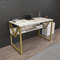 ΓΡΑΦΕΙΟ LONA - WHITE, GOLD 875ZNA4541 120X72,8X60 CM ΑΙΘΡΙΟ