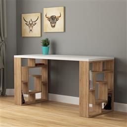 ΓΡΑΦΕΙΟ ΜΕΛΕΤΗΣ MAZE - WHITE, OAK 855DTE3835 (140X75X60) ΑΙΘΡΙΟ