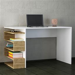 ΓΡΑΦΕΙΟ ΜΕΛΕΤΗΣ SNAKE - WHITE, WALNUT 745DCD3804 (120X75X60) ΑΙΘΡΙΟ