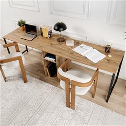 ΓΡΑΦΕΙΟ ΜΕΛΕΤΗΣ TWIN STUDY DESK - ATLANTIC PINE, BLACK 241NRD1103 (240X74X60) ΑΙΘΡΙΟ