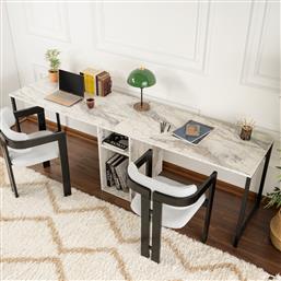 ΓΡΑΦΕΙΟ ΜΕΛΕΤΗΣ TWIN STUDY DESK - FREESIA MARBLE, BLACK 241NRD1106 (240X74X60) ΑΙΘΡΙΟ