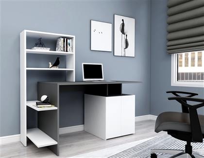 ΓΡΑΦΕΙΟ MELIS - WHITE, ANTHRACITE 550ARN2212 146,3X73,8X60 CM ΑΙΘΡΙΟ