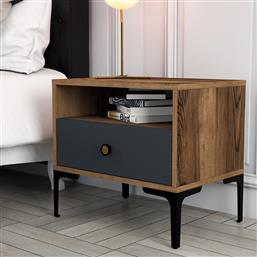 ΚΟΜΟΔΙΝΟ LIZBON 529 - WALNUT, ANTHRACITE 845HCT2501 56X50,8X40 CM ΑΙΘΡΙΟ