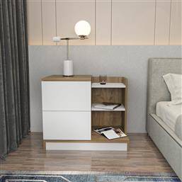 ΚΟΜΟΔΙΝΟ RENA - WHITE, WALNUT 322RTC1640 72X60X45 CM ΑΙΘΡΙΟ
