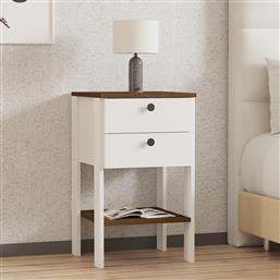 ΚΟΜΟΔΙΝΟ RUZISA - WHITE, WALNUT 835PUQ2704 44X75X44 CM ΑΙΘΡΙΟ