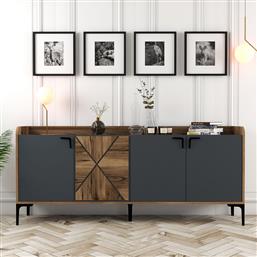 ΚΟΝΣΟΛΑ VENEDIK - WALNUT, ANTHRACITE 845HCT5308 (180X78X35) ΑΙΘΡΙΟ