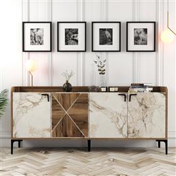 ΚΟΝΣΟΛΑ VENEDIK - WALNUT, WHITE MARBLE 845HCT5310 (180X78X35) ΑΙΘΡΙΟ