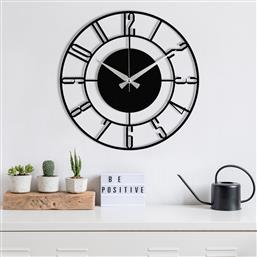 ΜΕΤΑΛΛΙΚΟ ΔΙΑΚΟΣΜΗΤΙΚΟ ΡΟΛΟΙ ΤΟΙΧΟΥ ENZOCLOCK - S011 279ENZ1411 48X48 CM ΑΙΘΡΙΟ
