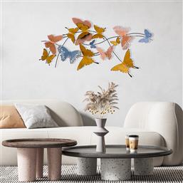ΜΕΤΑΛΛΙΚΟ ΔΙΑΚΟΣΜΗΤΙΚΟ ΤΟΙΧΟΥ BUTTERFLIES 279ENZ2518 105X8X57 CM ΑΙΘΡΙΟ