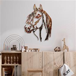 ΜΕΤΑΛΛΙΚΟ ΔΙΑΚΟΣΜΗΤΙΚΟ ΤΟΙΧΟΥ HORSE - 3 891TNL2417 38X53 CM ΑΙΘΡΙΟ