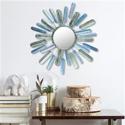 ΜΕΤΑΛΛΙΚΟ ΔΙΑΚΟΣΜΗΤΙΚΟ ΤΟΙΧΟΥ METAL ART MIRROR SUN 891TNL1575 75X75X5 CM ΑΙΘΡΙΟ