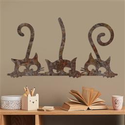 ΜΕΤΑΛΛΙΚΟ ΔΙΑΚΟΣΜΗΤΙΚΟ ΤΟΙΧΟΥ RUSTY CATS 1 891TNL3789 33X60 CM ΑΙΘΡΙΟ