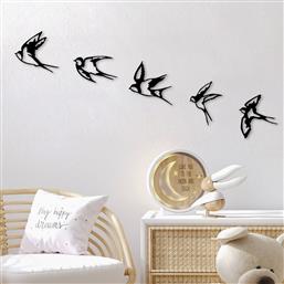 ΜΕΤΑΛΛΙΚΟ ΔΙΑΚΟΣΜΗΤΙΚΟ ΤΟΙΧΟΥ SWALLOWS - 303 899SKL2369 18X19 CM ΑΙΘΡΙΟ