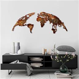 ΜΕΤΑΛΛΙΚΟ ΔΙΑΚΟΣΜΗΤΙΚΟ ΤΟΙΧΟΥ WORLD MAP MEDIUM - 1 891TNL2433 150X59 CM ΑΙΘΡΙΟ