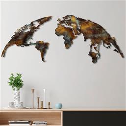 ΜΕΤΑΛΛΙΚΟ ΔΙΑΚΟΣΜΗΤΙΚΟ ΤΟΙΧΟΥ WORLD MAP MEDIUM - 3 891TNL2435 150X59 CM ΑΙΘΡΙΟ