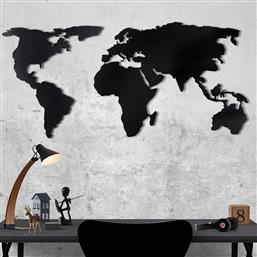 ΜΕΤΑΛΛΙΚΟ ΔΙΑΚΟΣΜΗΤΙΚΟ ΤΟΙΧΟΥ WORLD MAP SILHOUETTE 805BSG1081 60X120 CM ΑΙΘΡΙΟ