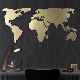 ΜΕΤΑΛΛΙΚΟ ΔΙΑΚΟΣΜΗΤΙΚΟ ΤΟΙΧΟΥ WORLD MAP SILHOUETTE - GOLD 805BSG1091 60X120 CM ΑΙΘΡΙΟ