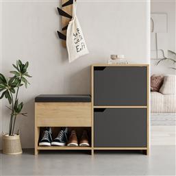 ΠΑΠΟΥΤΣΟΘΗΚΗ HAVEN SHOE BENCH - OAK, ANTHRACITE 855DTE5167 (101,5X5X35,5) ΑΙΘΡΙΟ