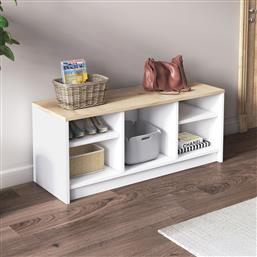 ΠΑΠΟΥΤΣΟΘΗΚΗ LONDON - WHITE, SAPPHIRE OAK 475OLV1802 (100X40X35) ΑΙΘΡΙΟ