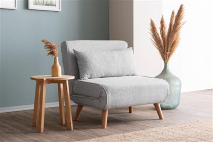 ΠΟΛΥΘΡΟΝΑ ΚΡΕΒΑΤΙ FOLDE SINGLE - TEDDY FABRIC - GREY 859FTN2831 (80X79X80) ΑΙΘΡΙΟ