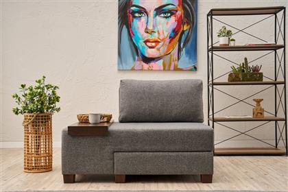 ΠΟΛΥΘΡΟΝΑ ΚΡΕΒΑΤΙ PERENNA LINEN LEFT - GREY 825BLC4714 (116X83X93) ΑΙΘΡΙΟ