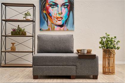 ΠΟΛΥΘΡΟΝΑ ΚΡΕΒΑΤΙ PERENNA LINEN RIGHT - GREY 825BLC4713 (116X83X93) ΑΙΘΡΙΟ