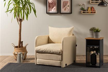 ΠΟΛΥΘΡΟΝΑ ΚΡΕΒΑΤΙ SAGA SINGLE - CREAM 859FTN2879 (60X46X49) ΑΙΘΡΙΟ