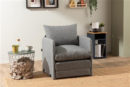 ΠΟΛΥΘΡΟΝΑ ΚΡΕΒΑΤΙ SAGA SINGLE - LIGHT GREY 859FTN2881 (60X46X49) ΑΙΘΡΙΟ