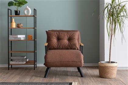 ΠΟΛΥΘΡΟΝΑ ΚΡΕΒΑΤΙ SANDO SINGLE - LIGHT BROWN 859FTN2822 (67X41X50) ΑΙΘΡΙΟ