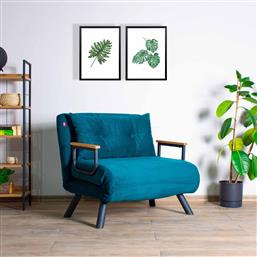 ΠΟΛΥΘΡΟΝΑ ΚΡΕΒΑΤΙ SANDO SINGLE - PETROL GREEN 859FTN2315 (67X41X50) ΑΙΘΡΙΟ