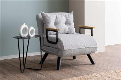 ΠΟΛΥΘΡΟΝΑ ΚΡΕΒΑΤΙ SANDO SINGLE - TEDDY FABRIC - GREY 859FTN2835 (67X41X50) ΑΙΘΡΙΟ